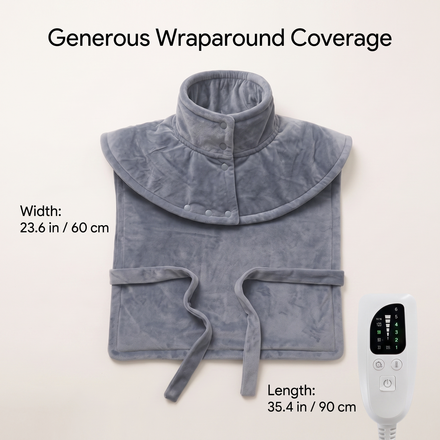 Electric Heated Shoulder, Neck & Back Wrap with Adjustable Temperature
