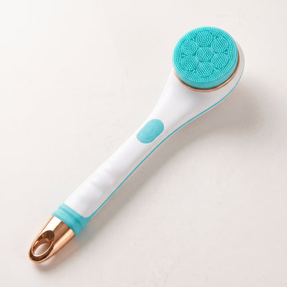 Electric Long-Handle Rotating Body Bath Brush with 4 Interchangeable Heads