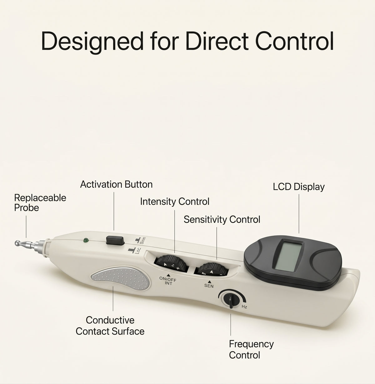 Electronic Meridian Point Detection Pen with Adjustable Sensitivity
