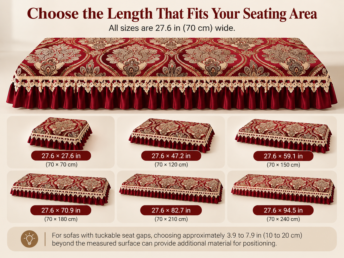 Jacquard Anti-Slip Sofa Protector with 18 cm Decorative Skirt