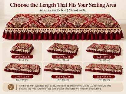 Jacquard Anti-Slip Sofa Protector with 18 cm Decorative Skirt