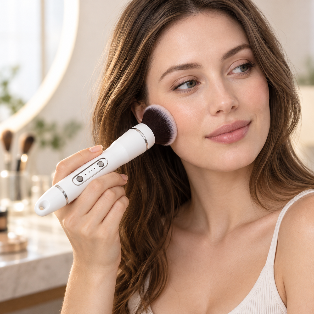 Two-Speed Rotating Electric Makeup Brush for Liquid, Cream & Powder