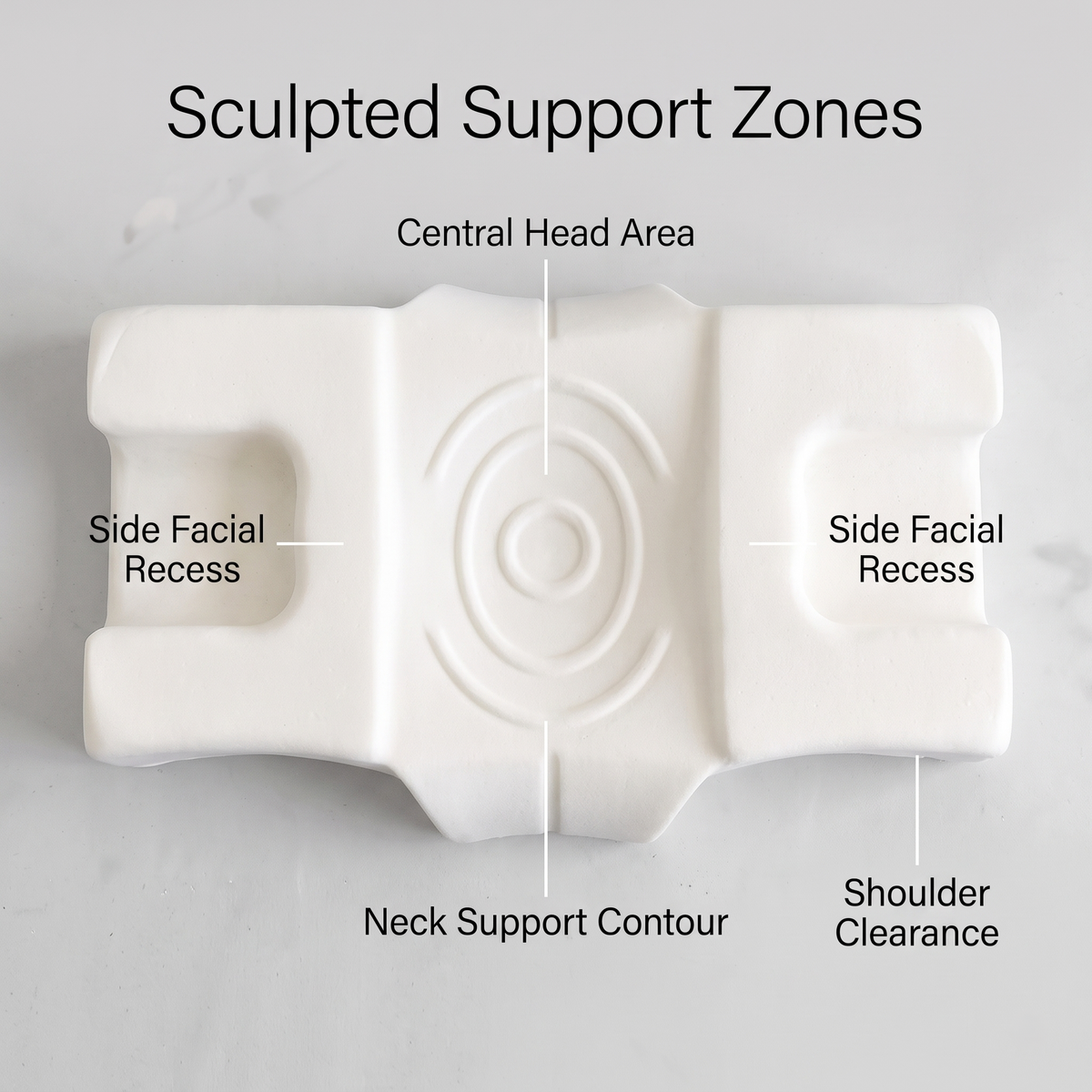 Ergonomic Memory Foam Side Sleeper Face & Neck Support Pillow