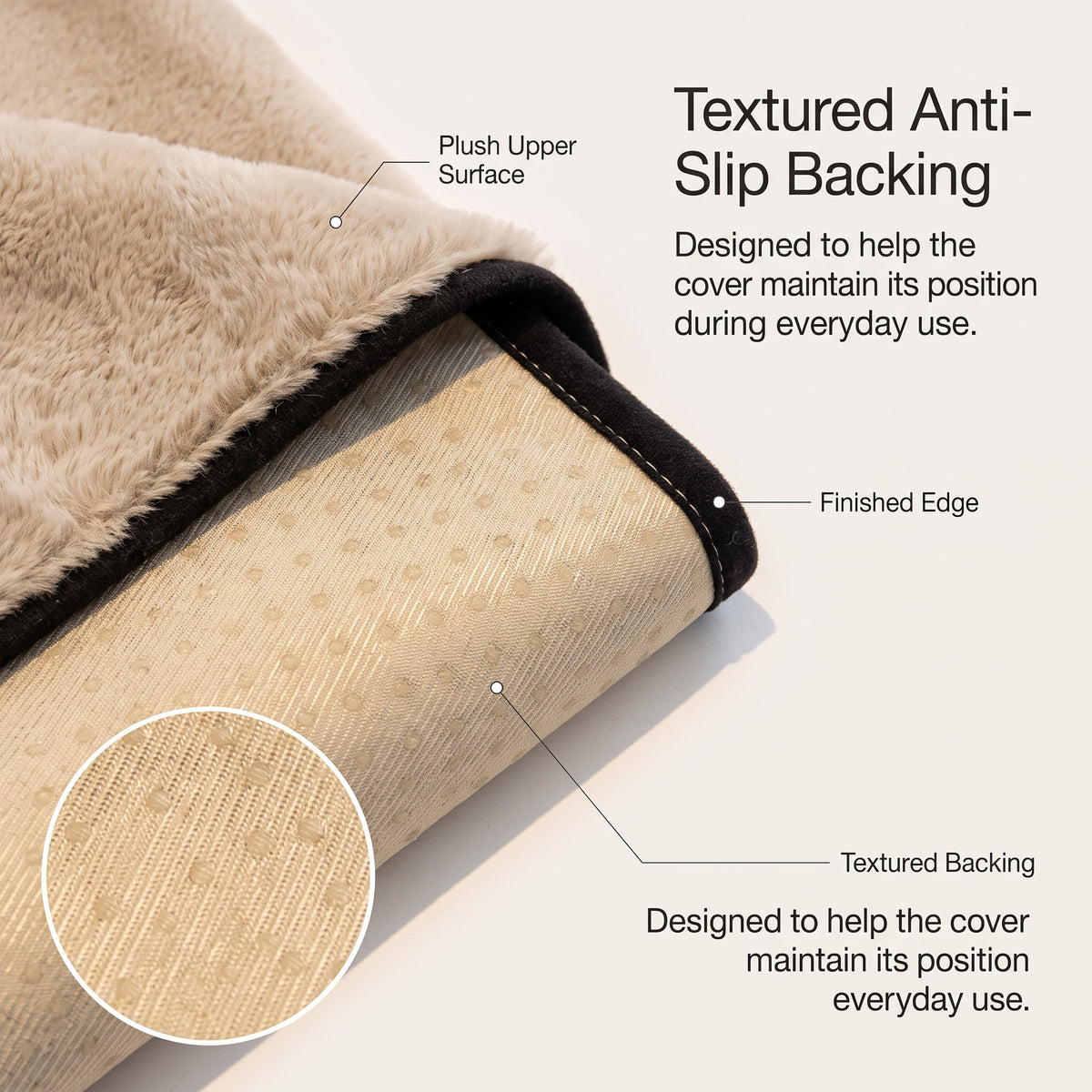 Faux Mink Plush Anti-Slip Sofa Cover Throw