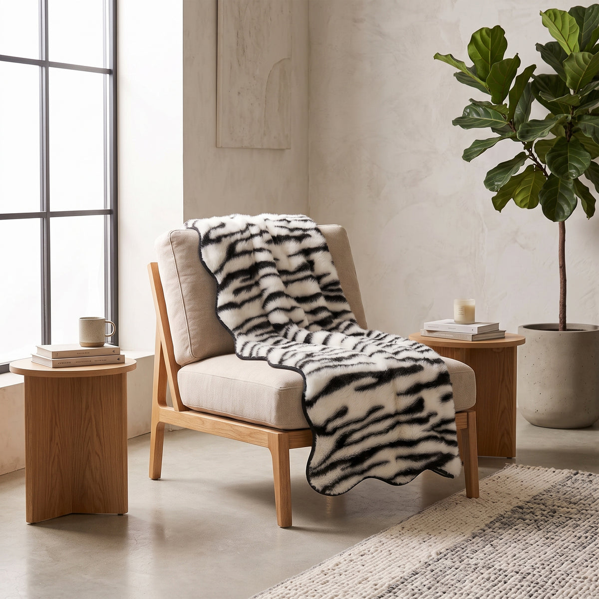 Faux Mink Plush Anti-Slip Sofa Cover Throw
