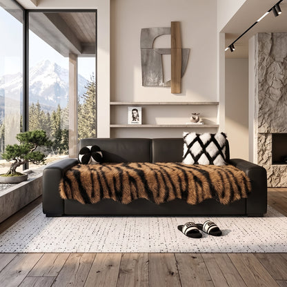 Faux Mink Plush Anti-Slip Sofa Cover Throw