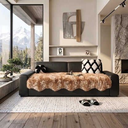 Faux Mink Plush Anti-Slip Sofa Cover Throw