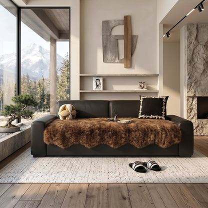 Faux Mink Plush Anti-Slip Sofa Cover Throw
