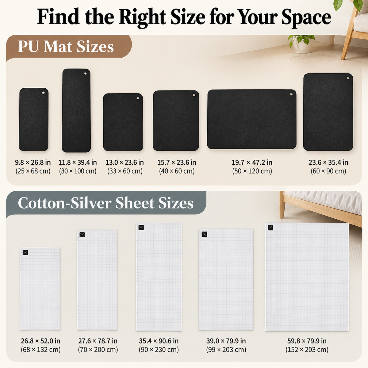 Grounding Mat & Sheet with Conductive Surface and Grounding Cord