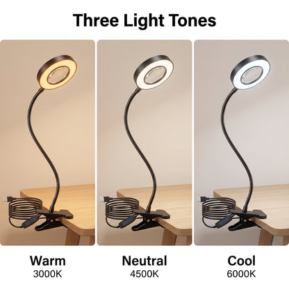 Flexible Clamp LED Magnifying Lamp with Adjustable Light Modes
