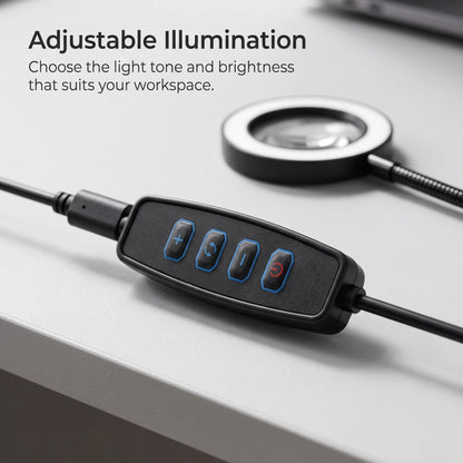 Flexible Clamp LED Magnifying Lamp with Adjustable Light Modes