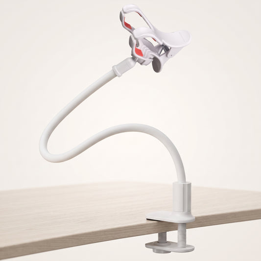 Flexible Gooseneck Phone Holder with Bed & Desk Clamp
