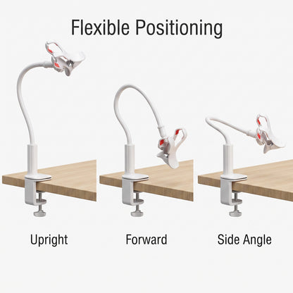 Flexible Gooseneck Phone Holder with Bed & Desk Clamp