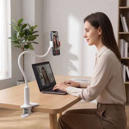 Flexible Gooseneck Phone Holder with Bed & Desk Clamp