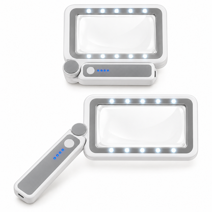 4X Rechargeable LED Magnifying Glass with Folding Handle
