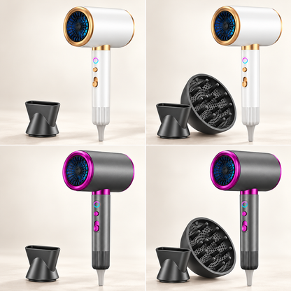 High-Speed Hair Dryer with LED Temperature Halo & Styling Attachments