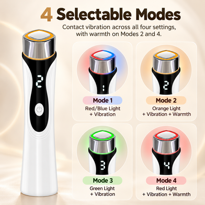 Warm Vibration Facial Massager with Sensing Head and 4-Modes