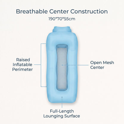Full-Length Inflatable Lounger Sofa with Breathable Mesh Center