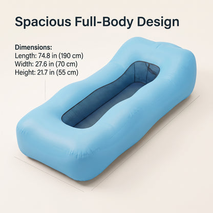 Full-Length Inflatable Lounger Sofa with Breathable Mesh Center