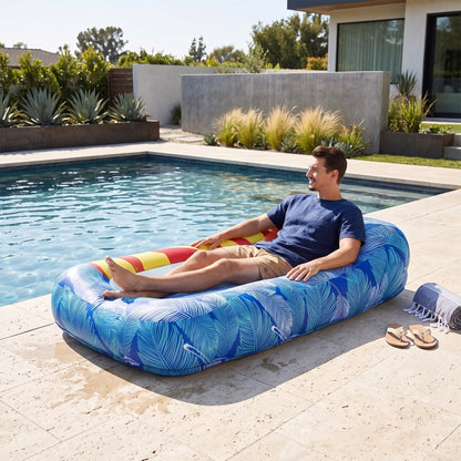 Full-Length Inflatable Lounger Sofa with Breathable Mesh Center