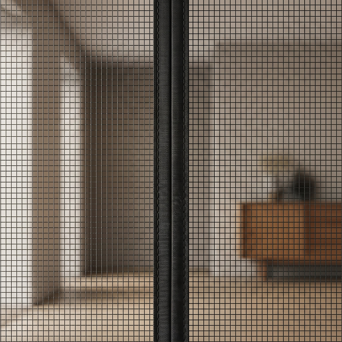 Full Magnetic Fiberglass Mesh Self-Closing Door Screen Curtain