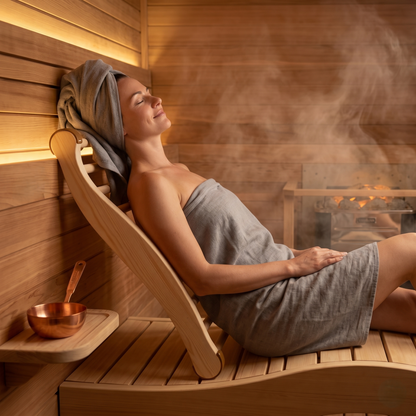 Kovelli™ Ergonomic Sauna Backrest – Wooden Non-Slip Sauna Support Chair for Spa & Bath Relaxation