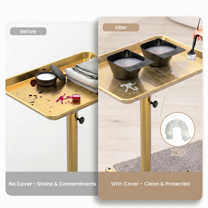 Kovelli™ Adjustable Rolling Salon Tray Cart With Protective Covers