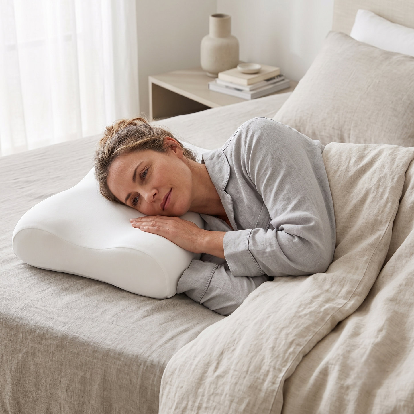 Ergonomic Contour Memory Foam Pillow for Side & Back Sleepers