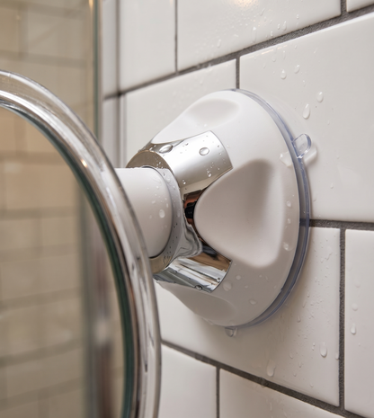 Fog-Free Shower Mirror with Razor Hook & Strong Suction Mount