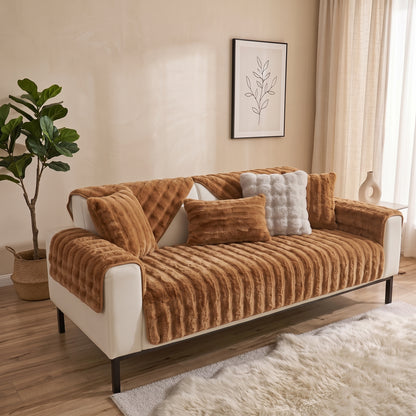 Plush Quilted Waterproof Non-Slip Modular Sofa Cover