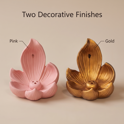 Small Lotus Resin Incense Stick Holder & Ash Catcher
