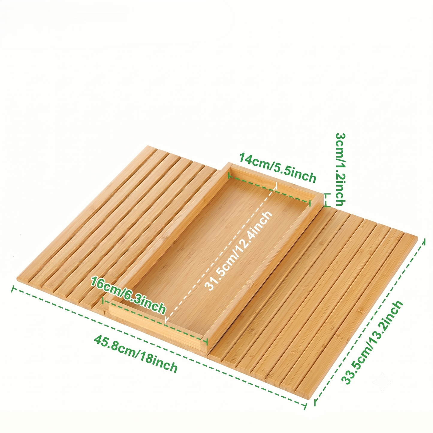 Foldable Bamboo Couch Arm Tray Table
