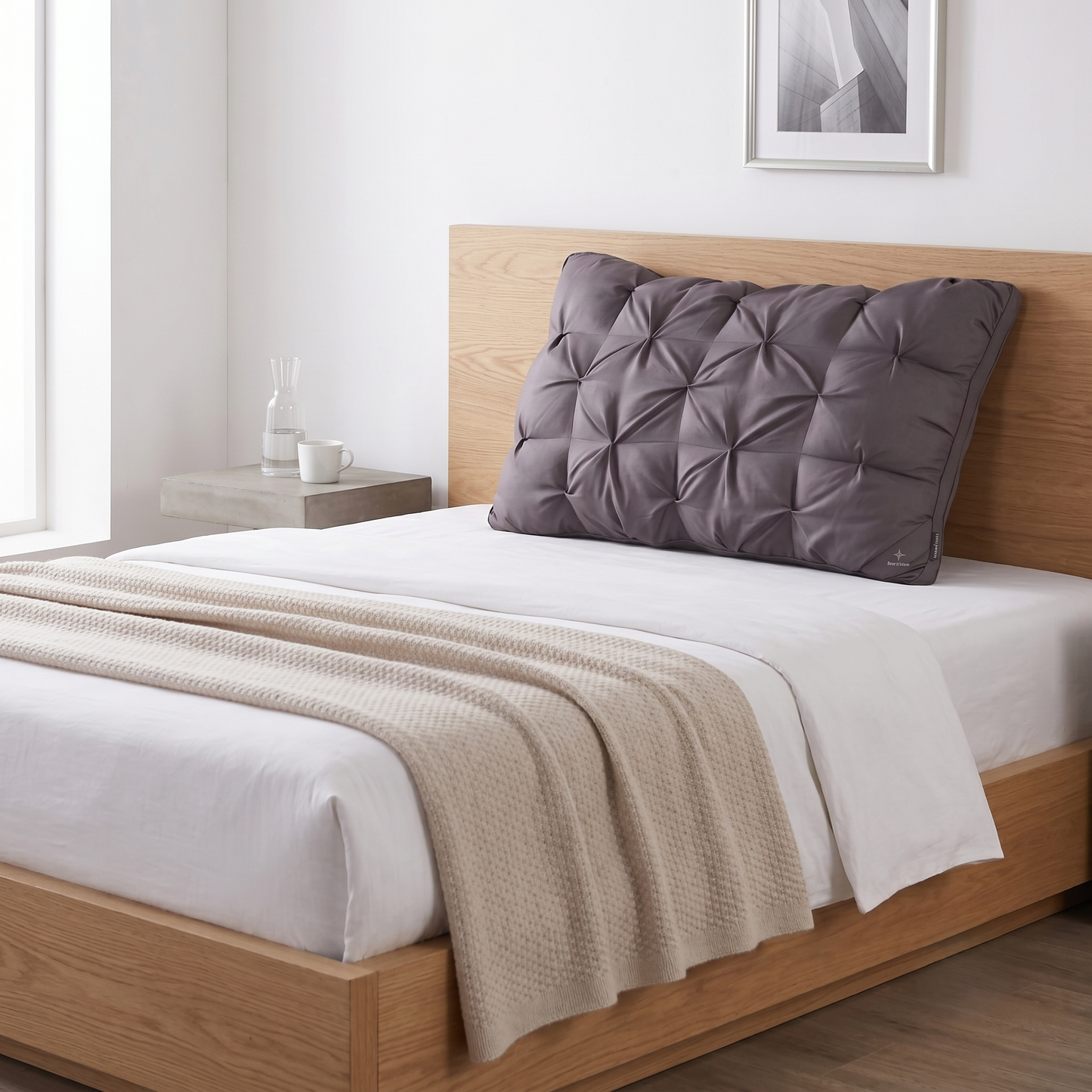 Tufted Plush Bed Rest Reading Pillow with Back Support Cushion