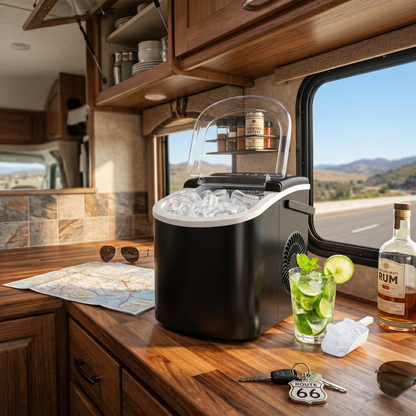 Premium Countertop Ice Maker With Fast Ice Production & Self-Cleaning Function