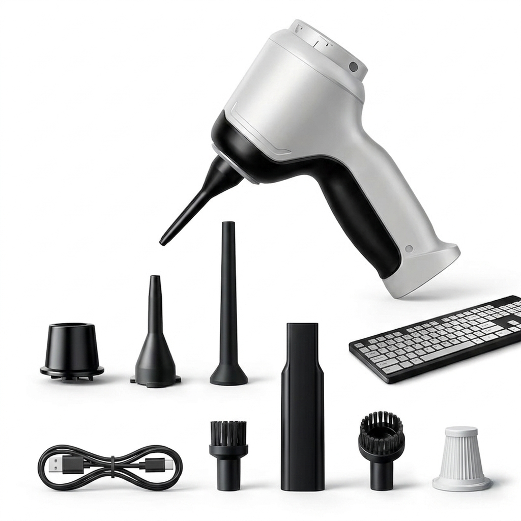 Cordless Precision Cleaning Tool – Compact Handheld Vacuum & Air Blower for Desks & Devices