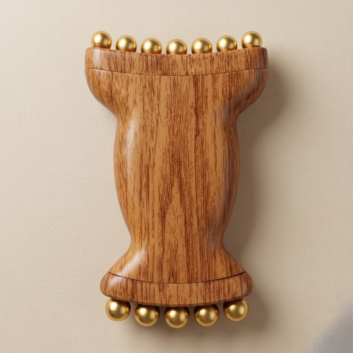 Manual Wooden Massage Roller for Neck & Body Relaxation