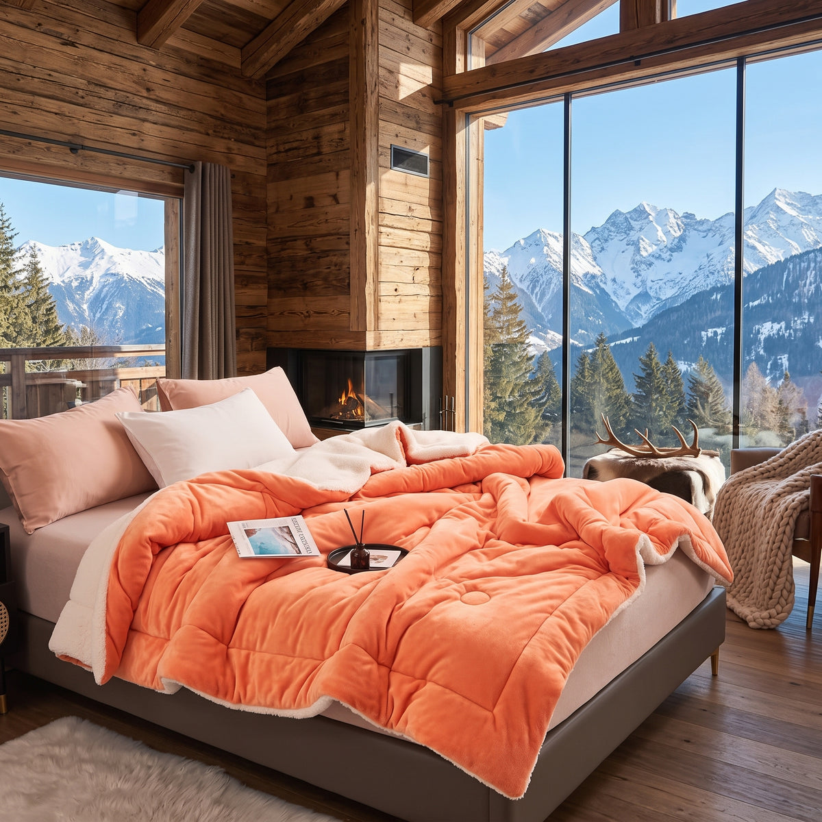 Double-Sided Plush Fleece Sherpa Blanket
