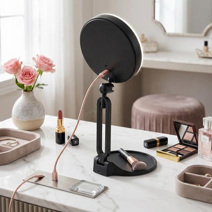 Kovelli™ LED Makeup Mirror with Lights & 30X Magnification – Rechargeable Portable Vanity Mirror