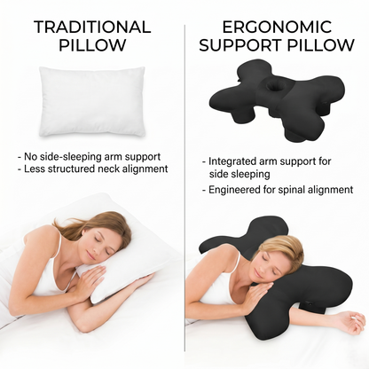 Kovelli Ergonomic Side Sleeper Pillow with Ear Hole