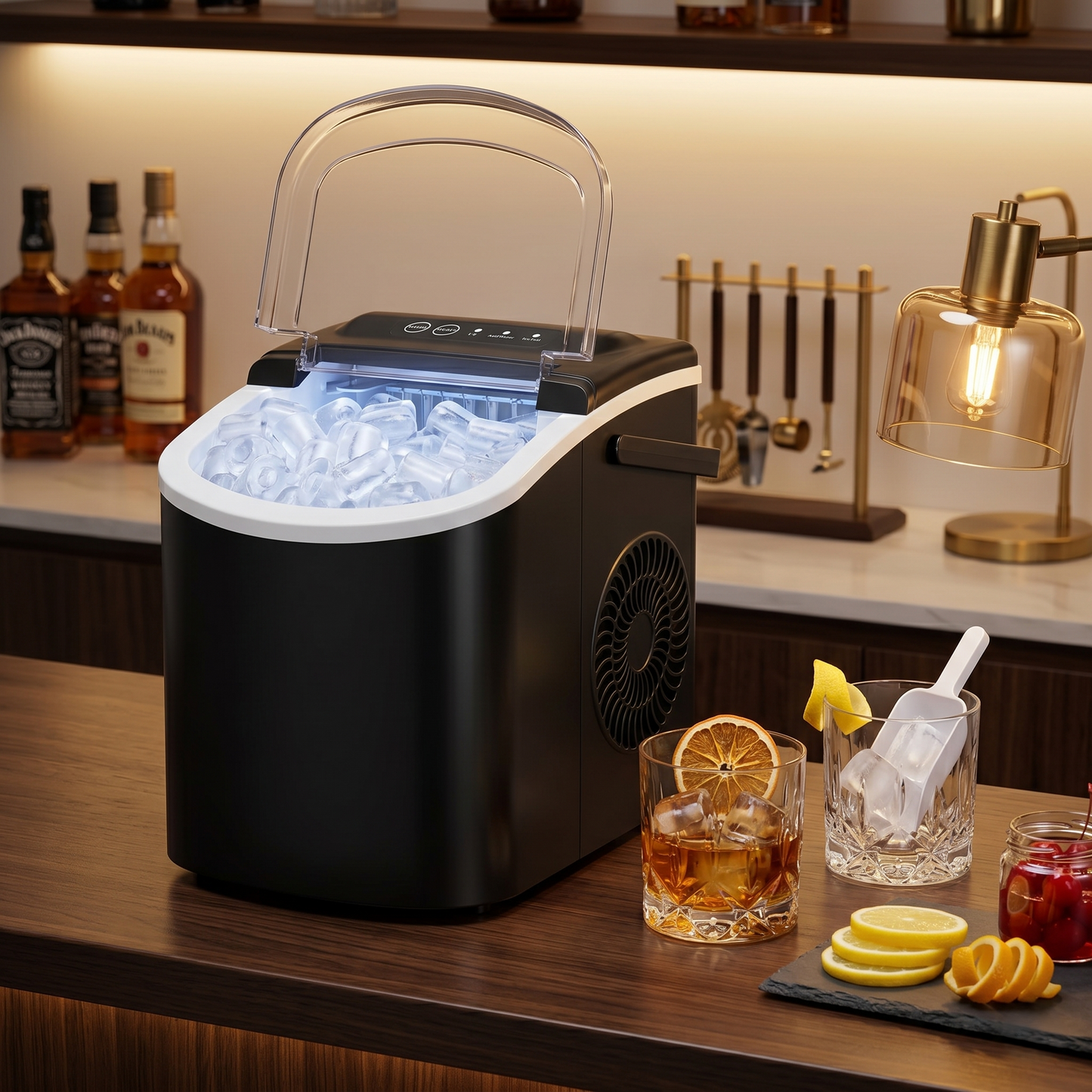 Premium Countertop Ice Maker With Fast Ice Production & Self-Cleaning Function