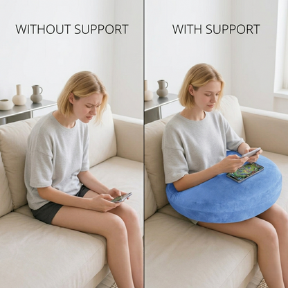 Ergonomic Lap Support Pillow for Reading, Gaming & Work – Arm Support Cushion for Couch & Bed