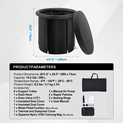 Portable Ice Bath Tub for Cold Water Routine & Home Recovery