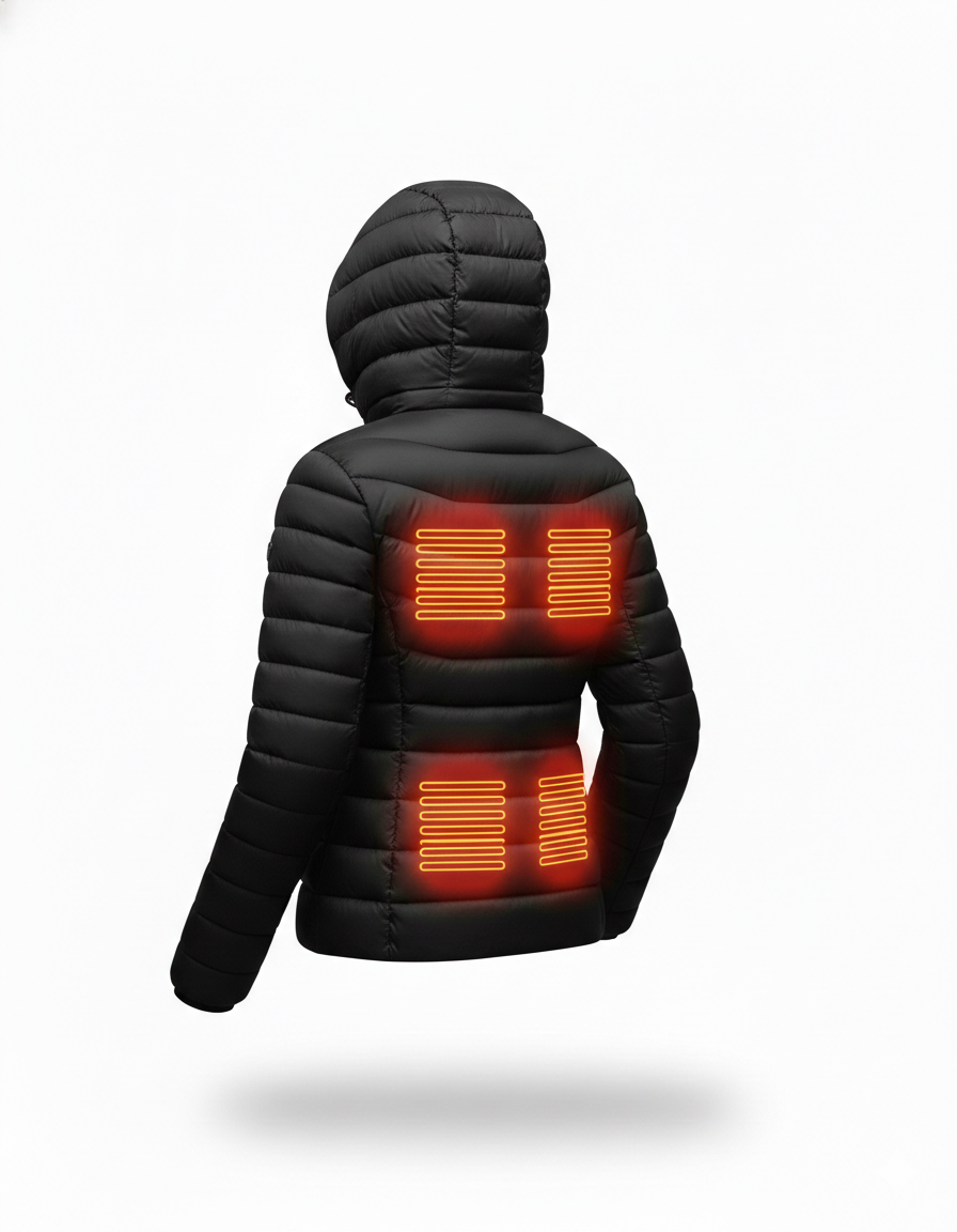 USB Heated Winter Jacket with Targeted Heat Zones