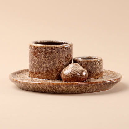 4-in-1 Ceramic Incense, Sage, Palo Santo & Candle Holder