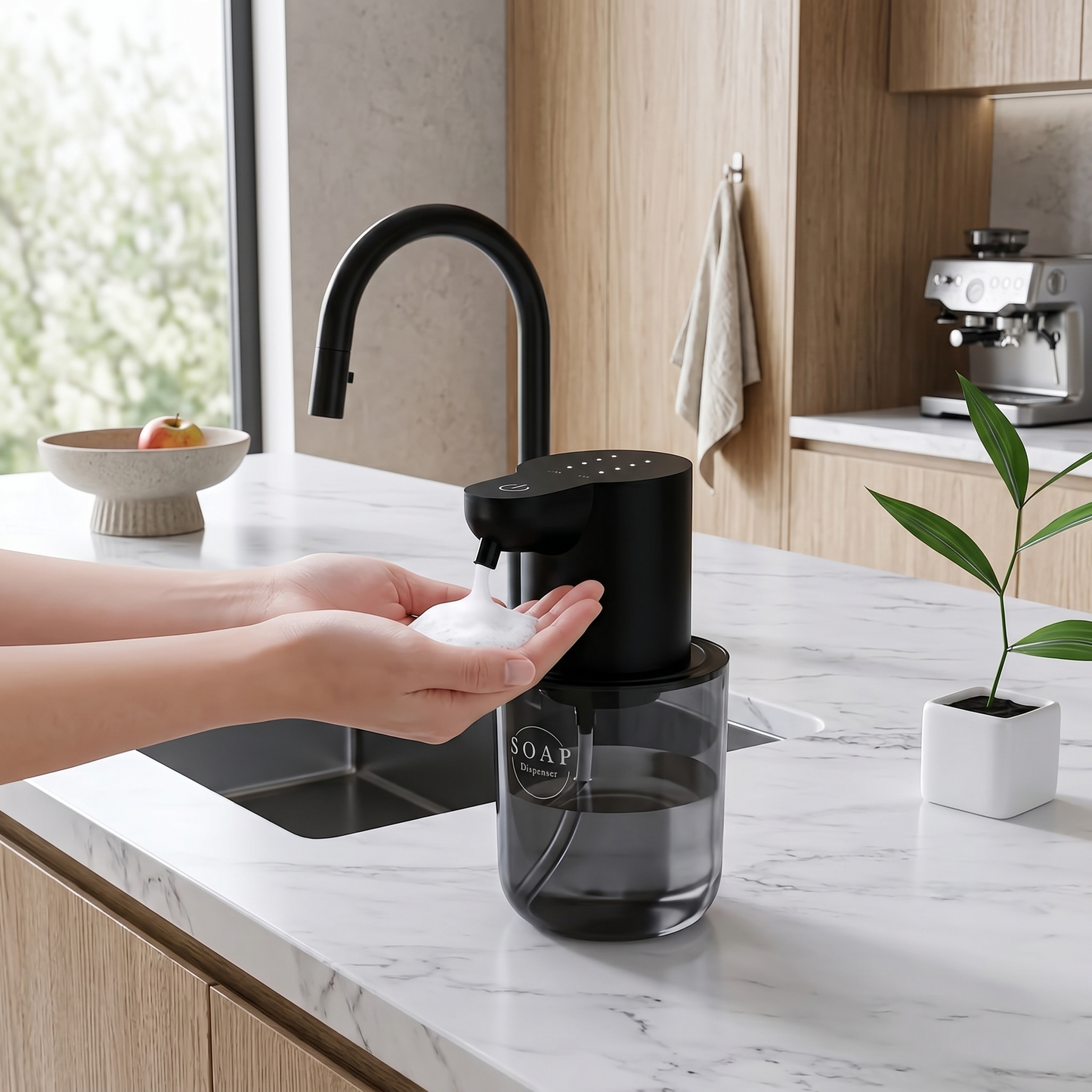 Kovelli™ Touchless Automatic Foam Soap Dispenser – Rechargeable Smart Sensor Dispenser for Kitchen & Bathroom