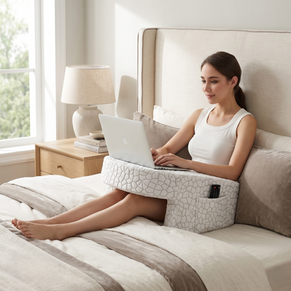 Ergonomic Reading & Laptop Support Cushion with Side Pockets