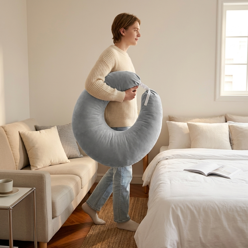 Ergonomic Lap Support Pillow for Reading, Gaming & Work – Arm Support Cushion for Couch & Bed