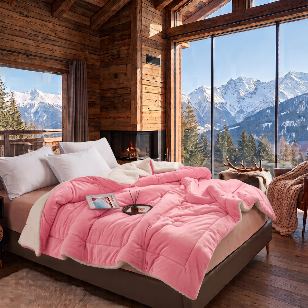Double-Sided Plush Fleece Sherpa Blanket