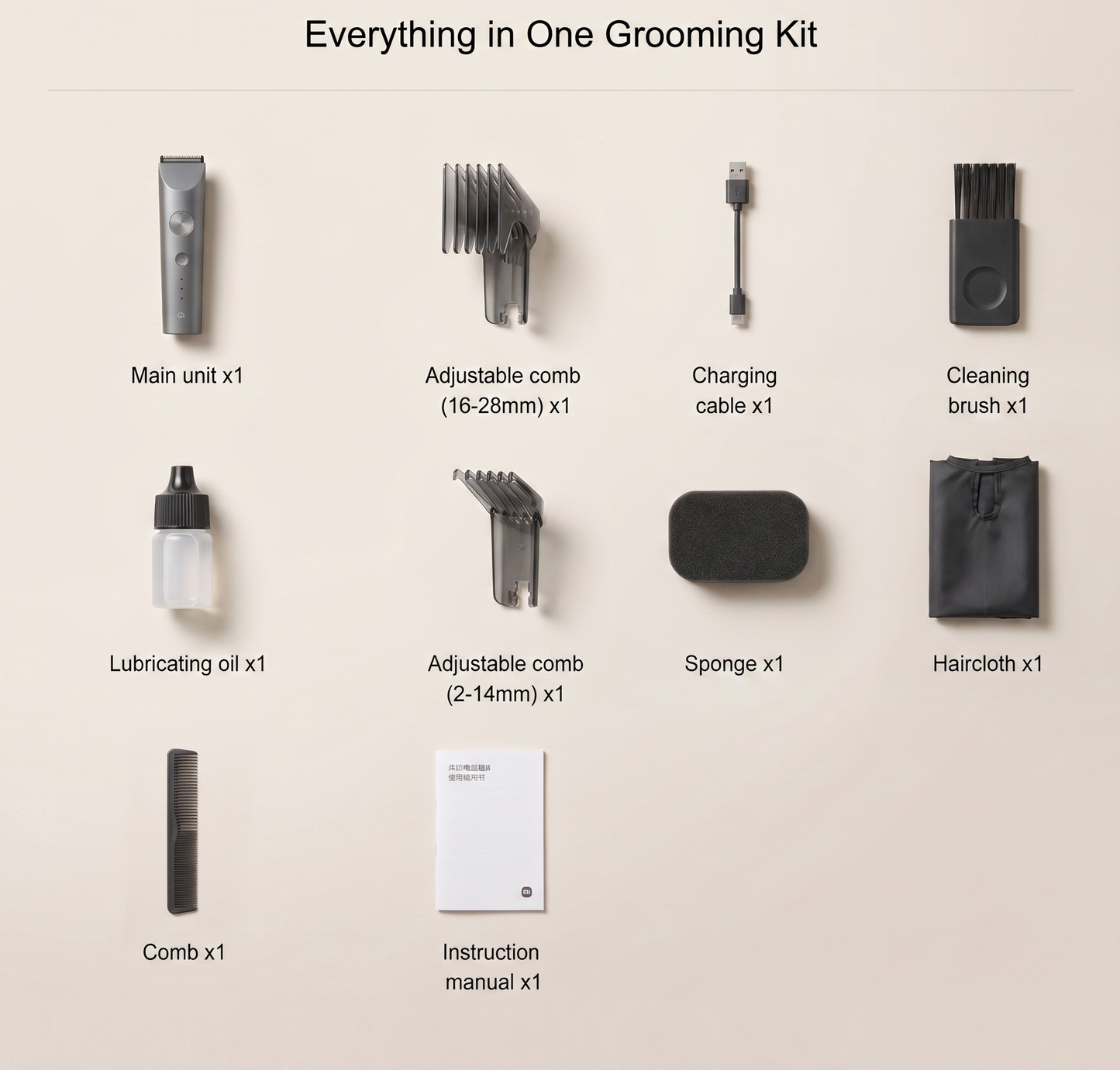 Cordless Waterproof Hair Clipper with Adjustable Length Control