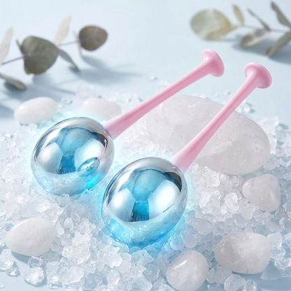 Cooling Face Rollers (2-Pack) – Stainless Steel Facial Massage Tools for Daily Skin Routine